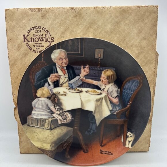 1985 Knowles Norman Rockwell Plate The Gourmet 8.5" Bradex 84-R70-3.9 With Box - Picture 1 of 6